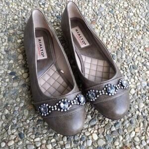 Rialto Comfort Brown Jeweled Flats Size 7.5